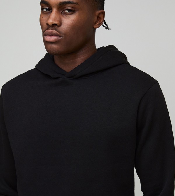 boohooMAN  Clothing - Black Hoodies