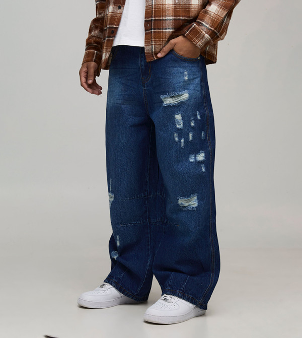 boohooMAN  Jeans - Blue Relaxed Jeans