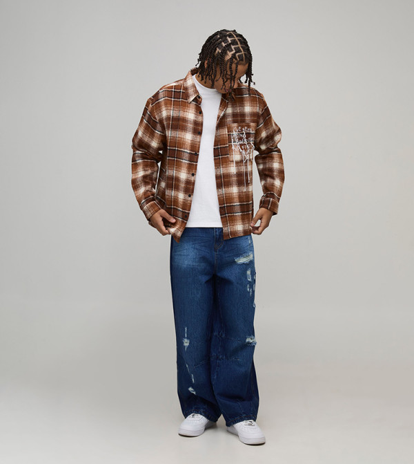 boohooMAN  Jeans - Blue Relaxed Jeans