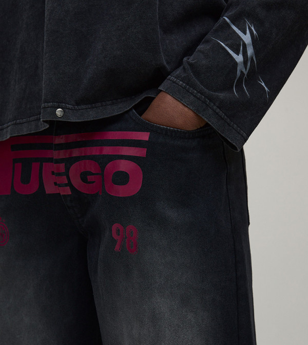 boohooMAN  Jeans - Black Relaxed Jeans