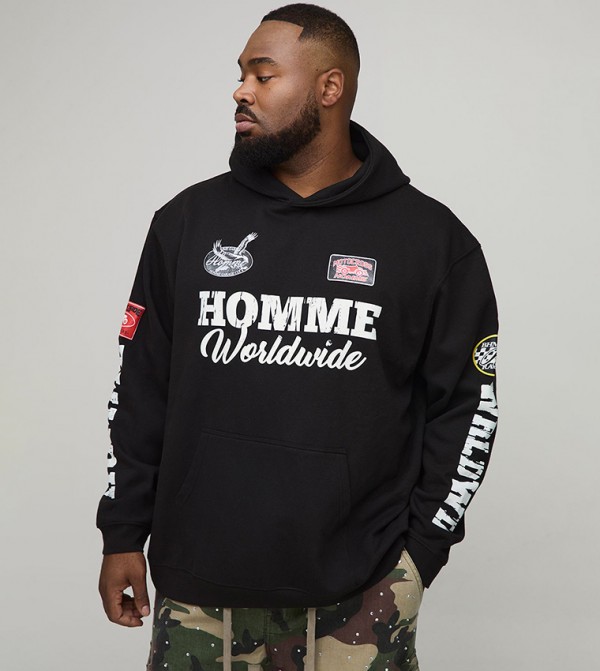 boohooMAN  Clothing - Black Hoodies