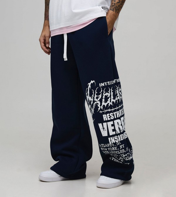 boohooMAN Pants & Chinos - Navy Casual Pants