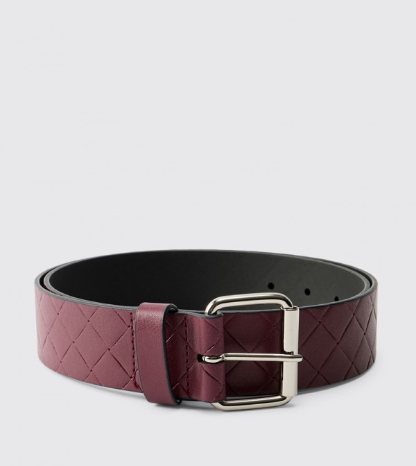 boohooMAN Accessories - Burgundy Non Leather Belts