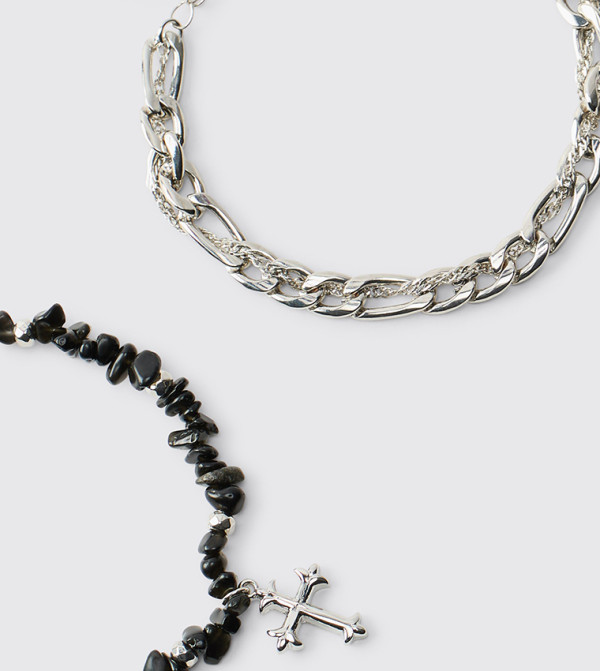 boohooMAN Jewellery - Silver Bracelets