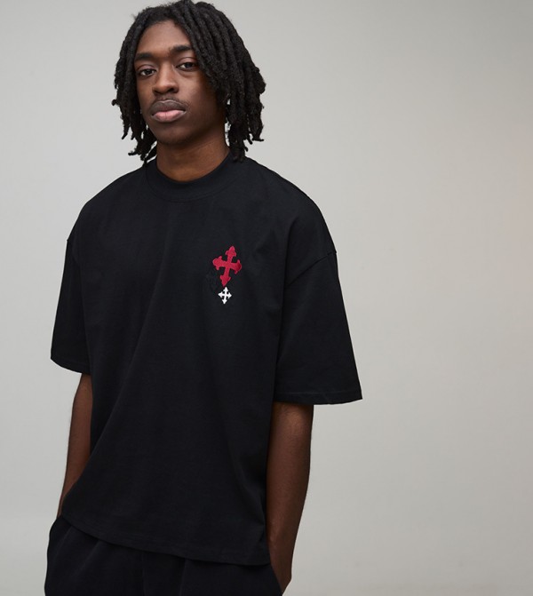 بوهو مان - أسود Round Neck T-Shirts