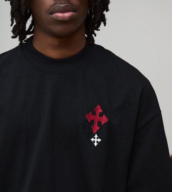 بوهو مان - أسود Round Neck T-Shirts