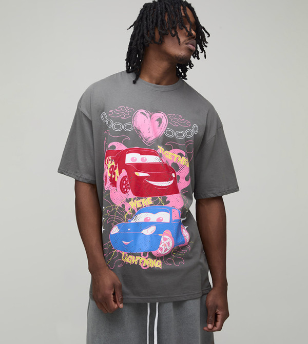 boohooMAN  - Charcoal Round Neck T-Shirts