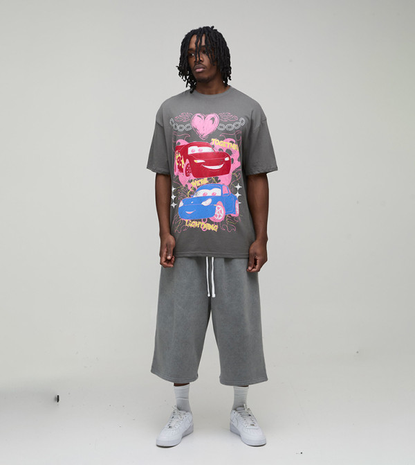 boohooMAN  - Charcoal Round Neck T-Shirts