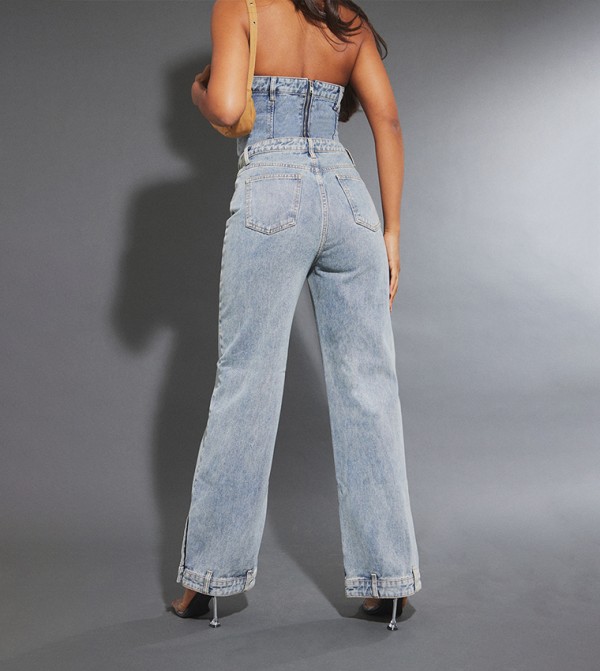 PrettyLittleThing Straight Jeans - Blue Straight Jeans