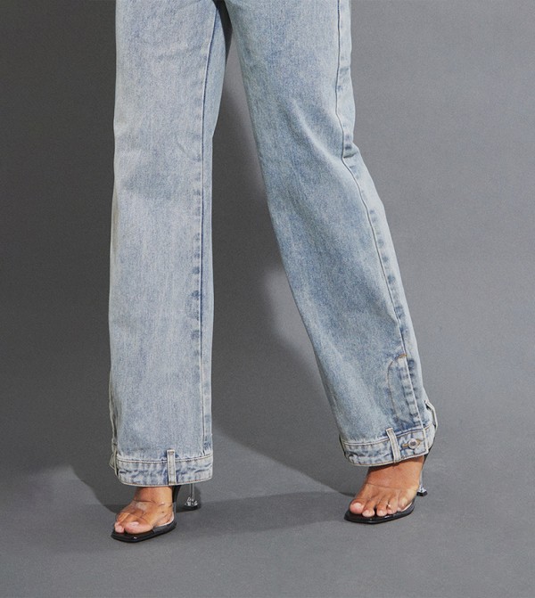 PrettyLittleThing Straight Jeans - Blue Straight Jeans