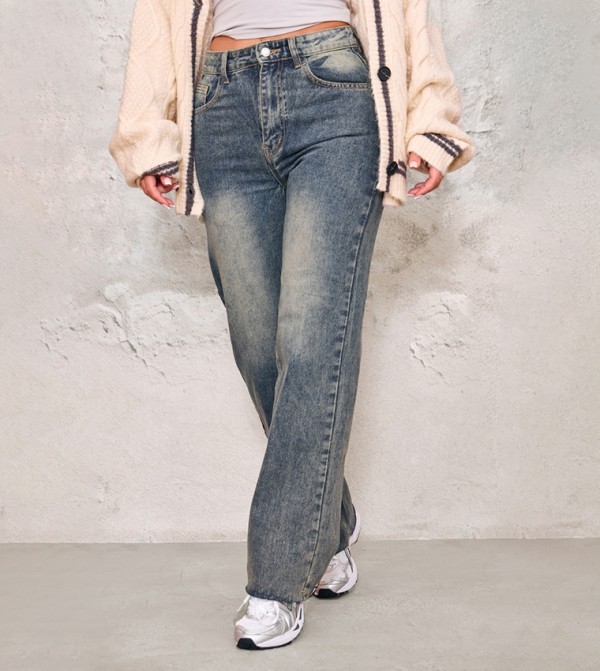PrettyLittleThing PrettyLittleThing - Indigo Straight Jeans
