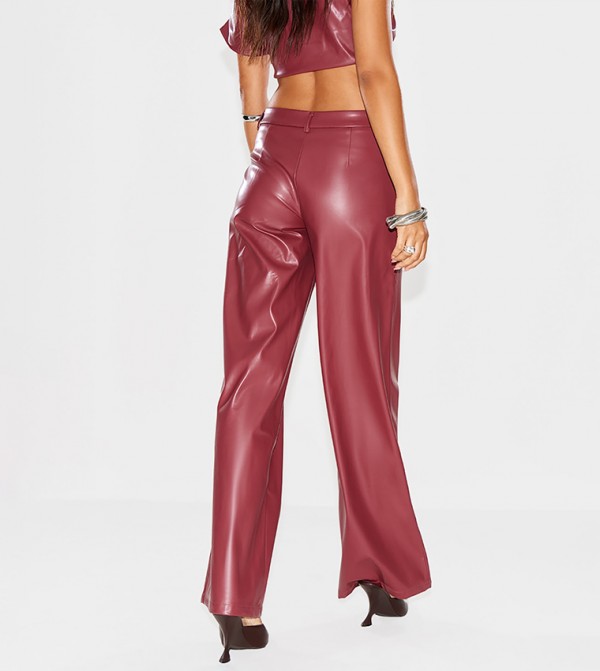 PrettyLittleThing PrettyLittleThing - Burgundy Casual Pants