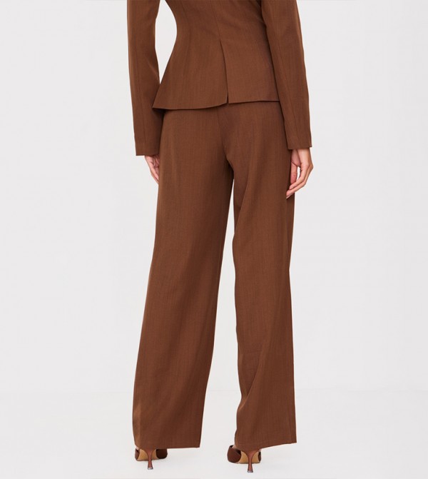 PrettyLittleThing PrettyLittleThing - Dark Brown Casual Pants