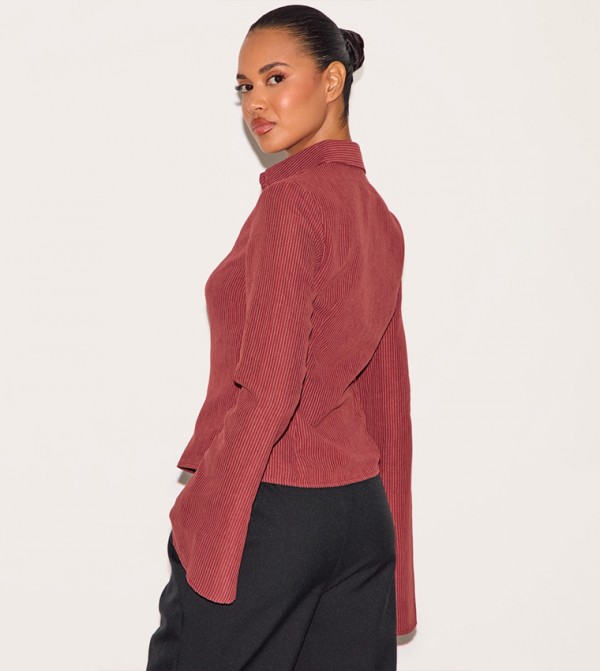 PrettyLittleThing  Shirts - Burgundy Shirts