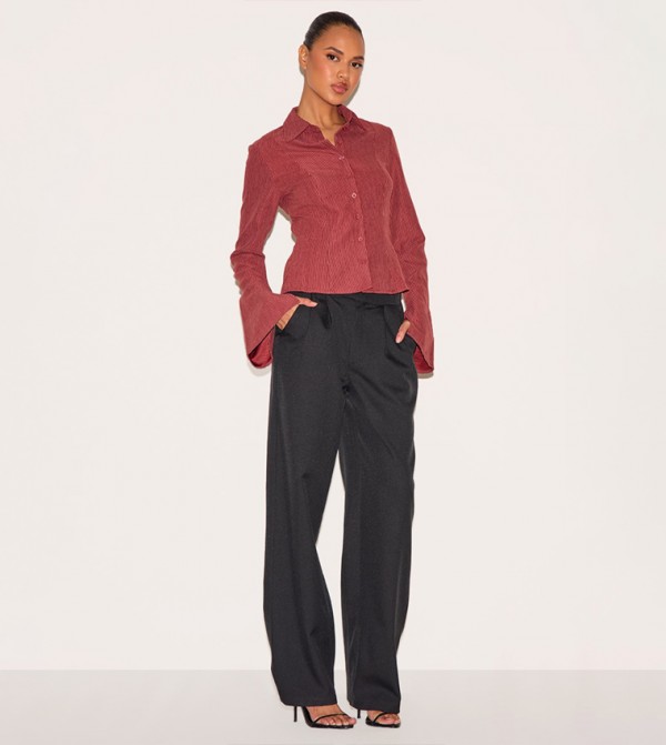 PrettyLittleThing  Shirts - Burgundy Shirts