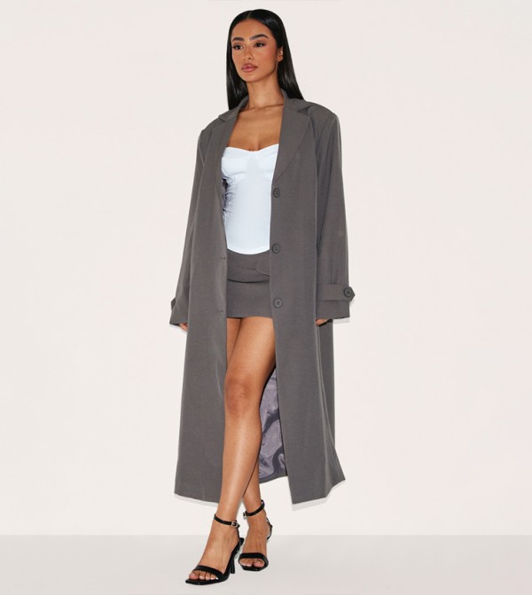 PrettyLittleThing PrettyLittleThing - Dark Grey Overcoats