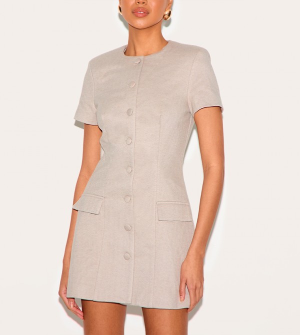 PrettyLittleThing  Dresses - Beige Casual Dresses