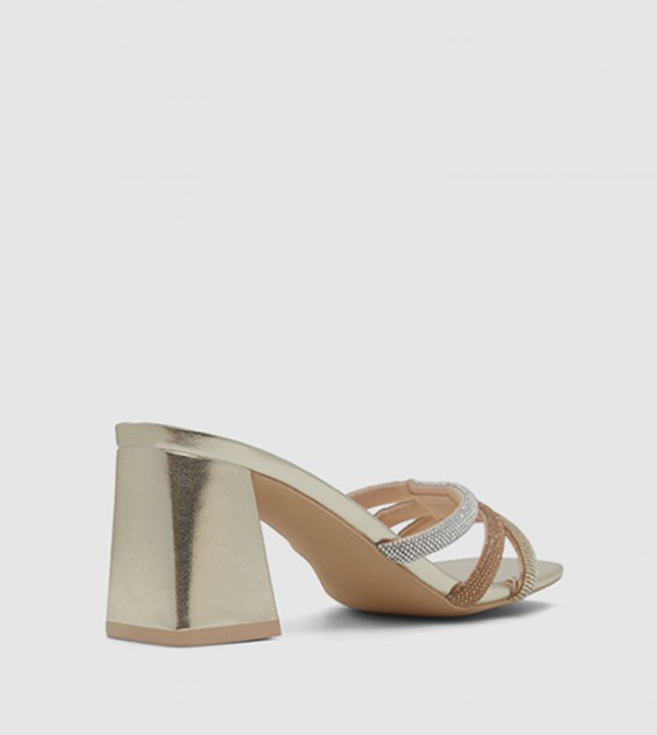 Call it Spring all-about-metallic - Gold Heeled Sandals