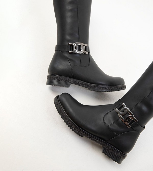 سوهو - أوتليت  - أسود Knee length Boots
