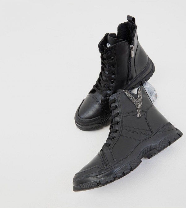 سوهو - أوتليت  - أسود Ankle length Boots