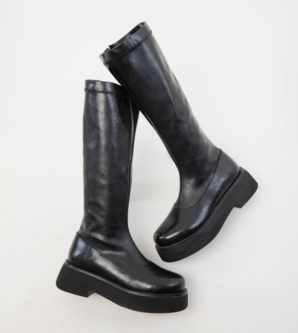 سوهو - أوتليت  - أسود Knee length Boots