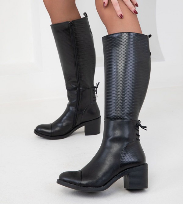SOHO - Outlet  - Black Knee length Boots