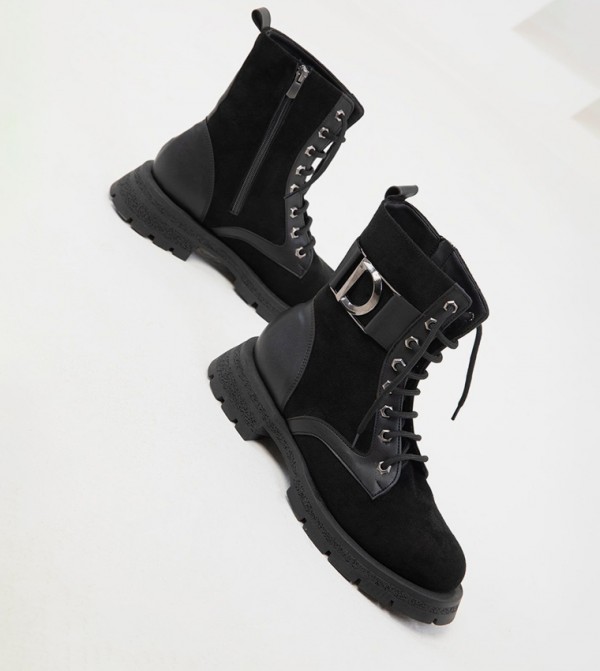 سوهو - أوتليت  - أسود Ankle length Boots