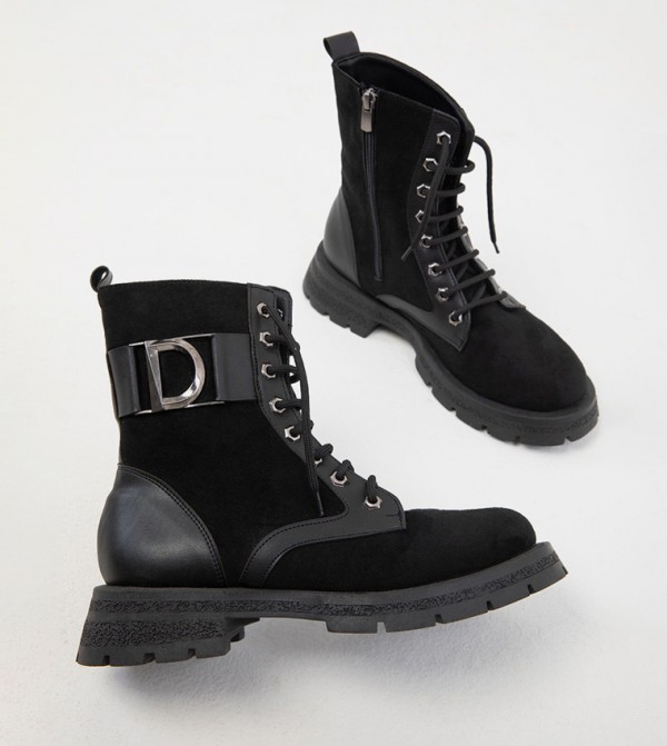 سوهو - أوتليت  - أسود Ankle length Boots