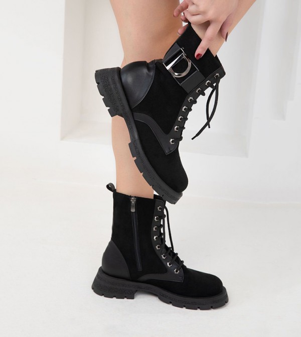 سوهو - أوتليت  - أسود Ankle length Boots