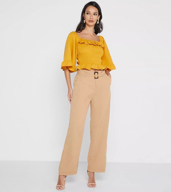Little Mistress Little Mistress - Brown Regular Pants