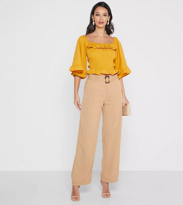 Little Mistress Little Mistress - Brown Regular Pants