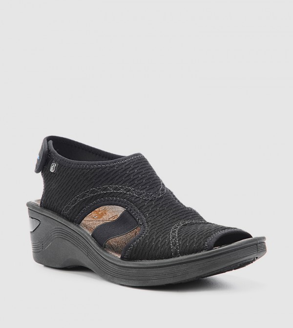 Bzees Bzees - Black Wedge Sandals
