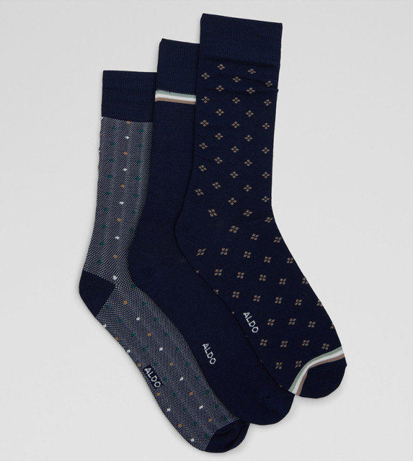 Aldo Accessories Calf Length Socks - Navy Calf Length Socks