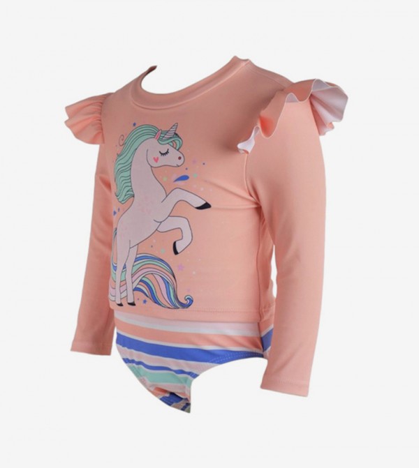 Ddaniela  Swim Wear - Pink V Cut Swimsuit