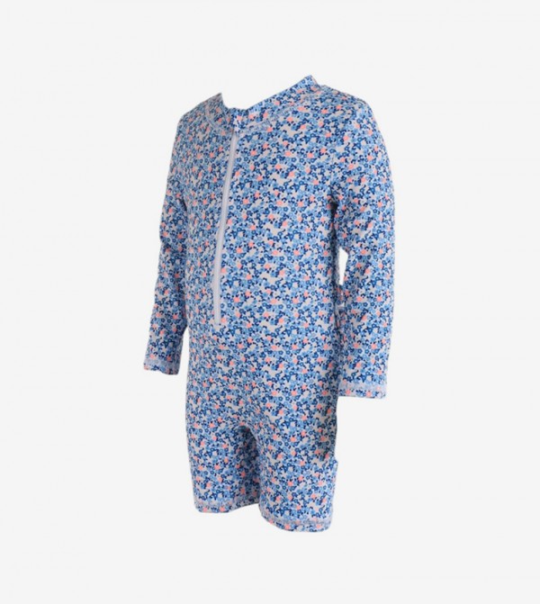 Ddaniela  Swim Wear - Blue Legged Swimsuit