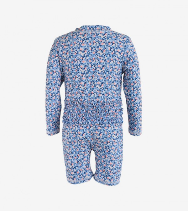 Ddaniela  Swim Wear - Blue Legged Swimsuit