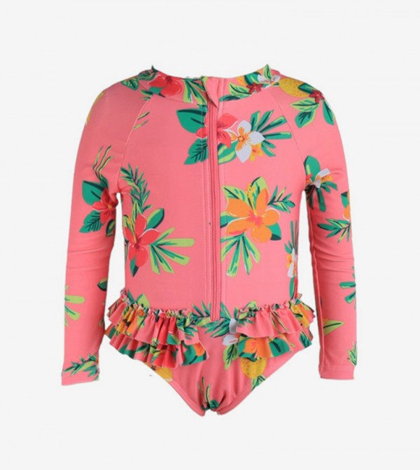 Ddaniela  Swim Wear - Pink V Cut Swimsuit