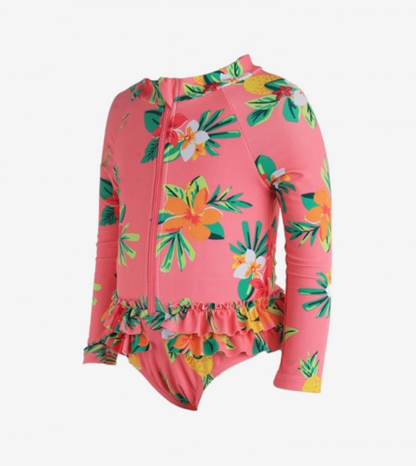 Ddaniela  Swim Wear - Pink V Cut Swimsuit