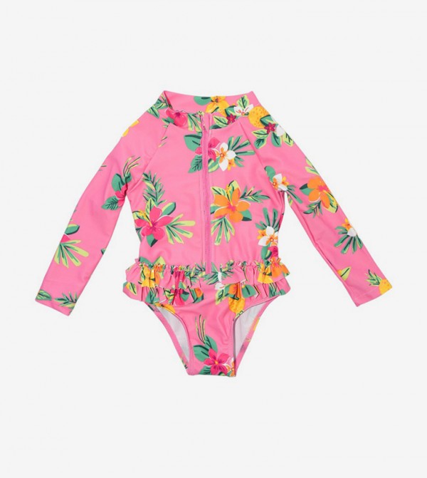 Ddaniela  Swim Wear - Pink V Cut Swimsuit