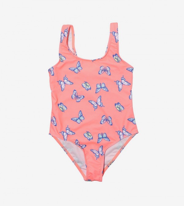 Ddaniela  Swim Wear - Coral V Cut Swimsuit