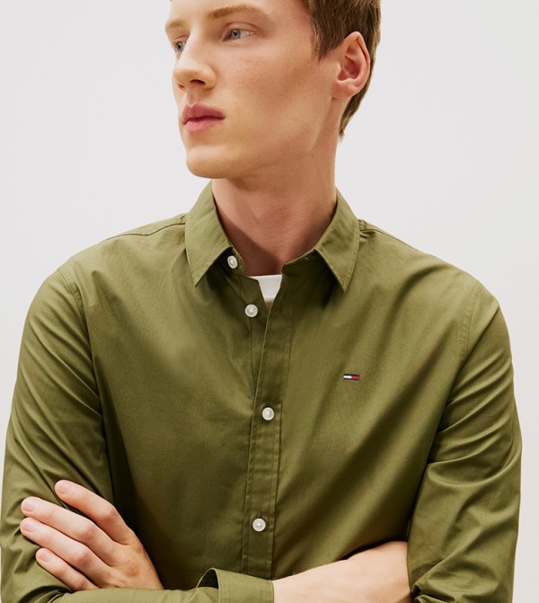 Tommy Jeans  Shirts - Green Long Sleeves