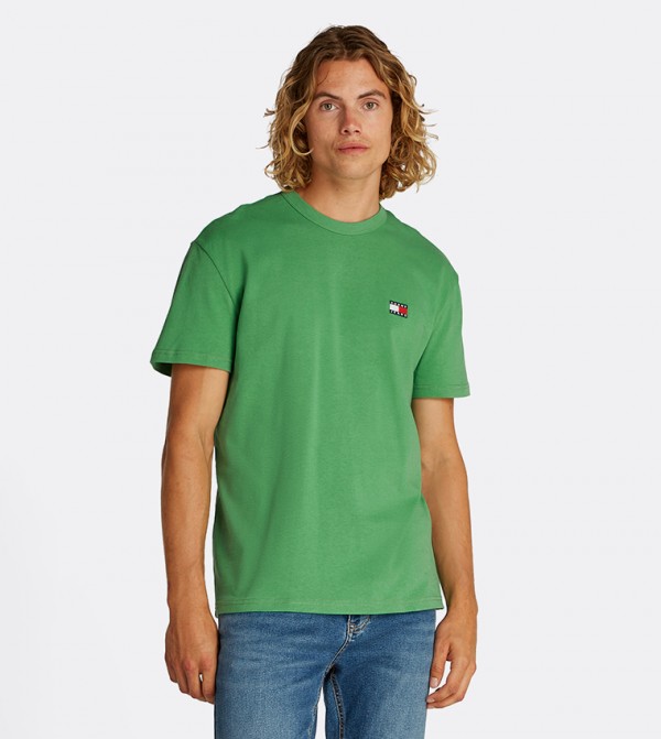 Tommy Jeans TOMMY JEANS - Green Round Neck T-Shirts