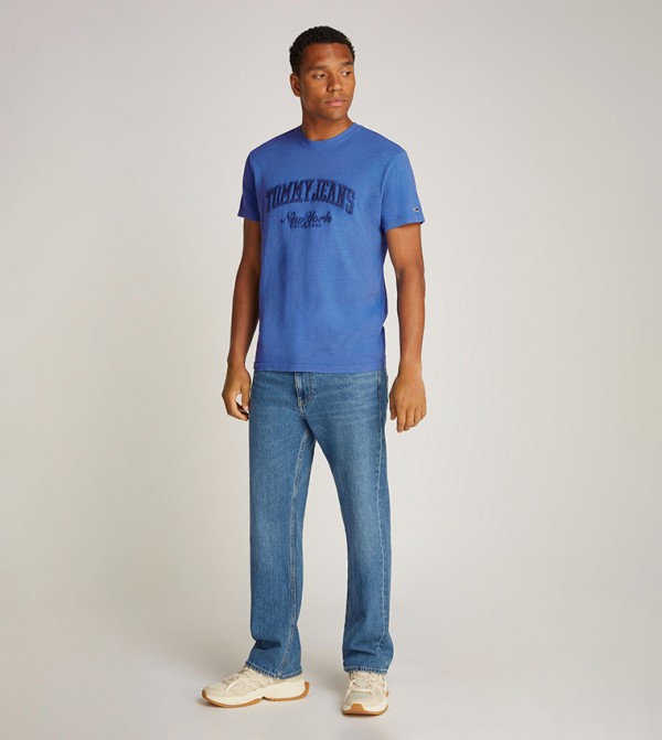 Tommy Jeans TOMMY JEANS - Blue Round Neck T-Shirts