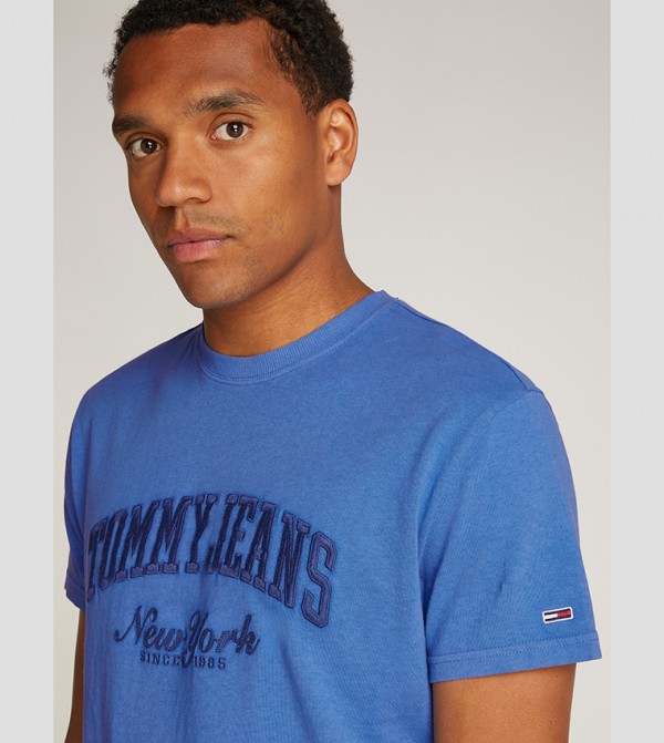 Tommy Jeans TOMMY JEANS - Blue Round Neck T-Shirts