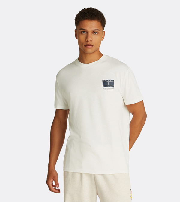 Tommy Jeans - White Round Neck T-Shirts