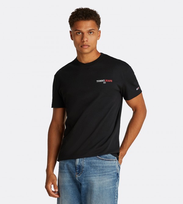 Tommy Jeans TOMMY JEANS - Black Round Neck T-Shirts
