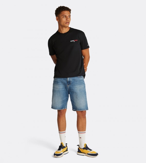 Tommy Jeans TOMMY JEANS - Black Round Neck T-Shirts