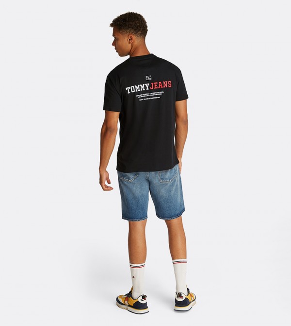 Tommy Jeans TOMMY JEANS - Black Round Neck T-Shirts