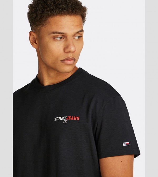 Tommy Jeans TOMMY JEANS - Black Round Neck T-Shirts