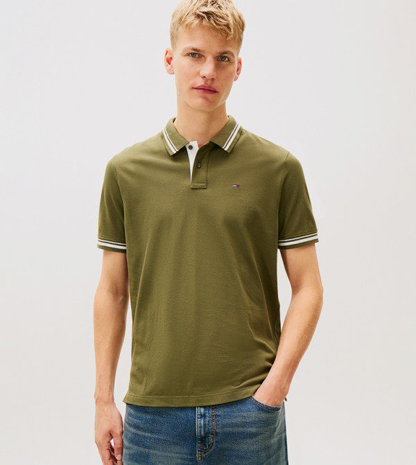 Tommy Jeans TOMMY JEANS - Green Polo T-shirts